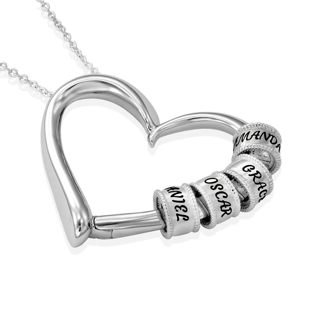 Collier Prénom Personnalisé Cœur – Cadeau Maman avec Prénoms Enfants